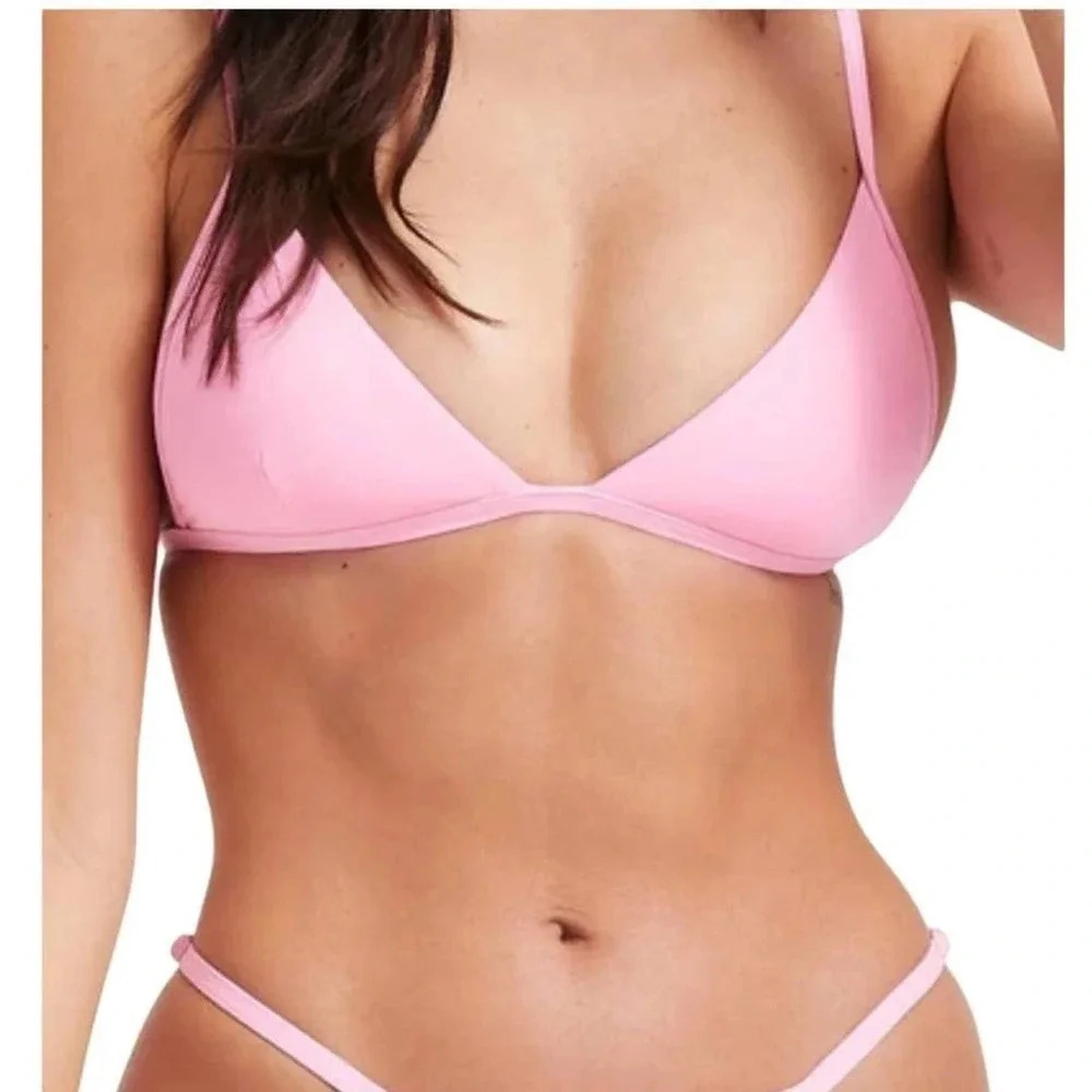 NEW Good American Women's Plus Size 3X Sugar Pink Perfect Fit Bikini Top v6x